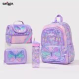 Australian Smiggle Schoolbag Large Capacity Lightweight Girl Primary School Student Cartoon Butterfly Meal Bag Backpack Pencil Case