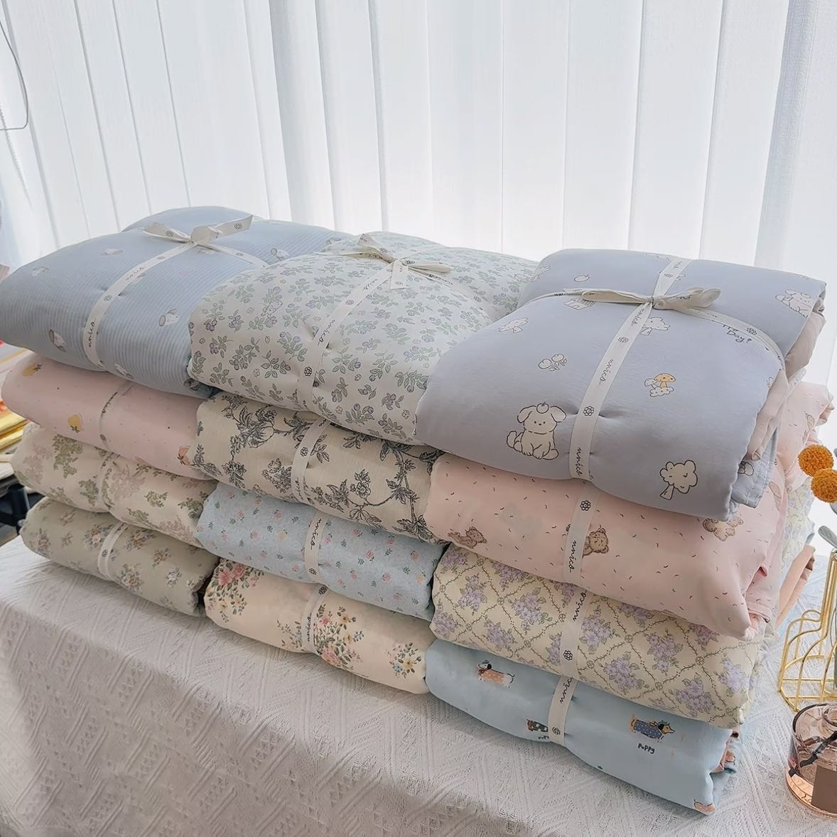 Patterned 100% cotton bedsheets and duvet set